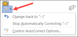 Бутон за автоматично коригиране в Word на Windows