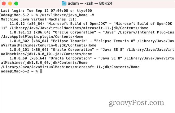 mac списък с инсталирани java jdks