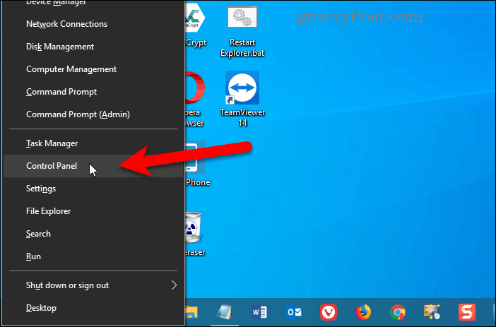Контролният панел е добавен към меню Win + X в Windows 10
