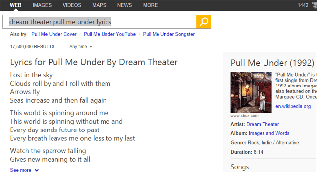 Google Копира Bing, добавя текстове на песни в резултатите от търсенето