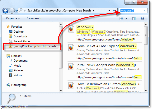 използвайте конектор за търсене за вашия списък с любими, за да търсите отдалечено местоположение в Windows 7, което всъщност не е част от вашата система