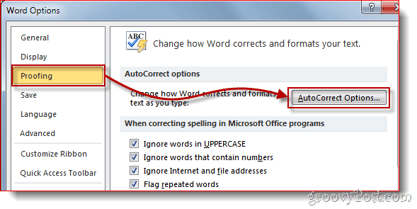 Как да използвате Word 2010 AutoCorrect за автоматично заместване на думи или добавяне на символи извън основните латински символи