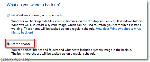Архивиране на Windows 7 - изберете кои папки искате да архивирате