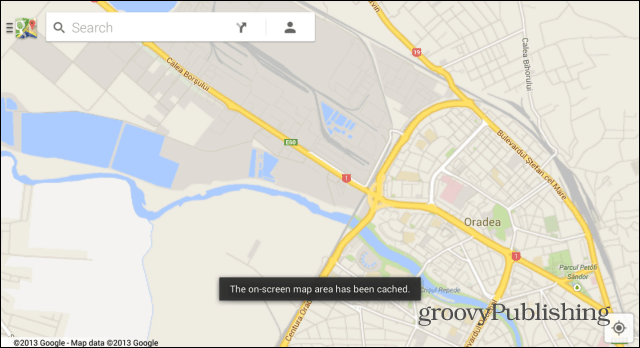 Android Maps на Google Maps, запазена за офлайн употреба