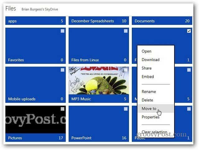 Как да преместите папки в Windows SkyDrive