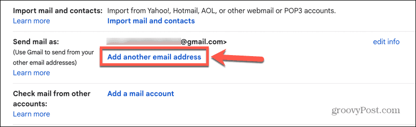 gmail добавете друг имейл адрес