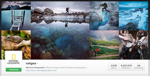 национален географски профил в Instagram