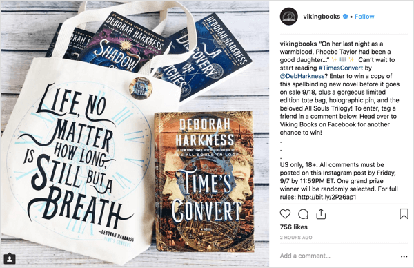 Кампанията за раздаване на Instagram може да бъде изобретателен начин за натрупване на вълнение и интерес за издаване на нов продукт.
