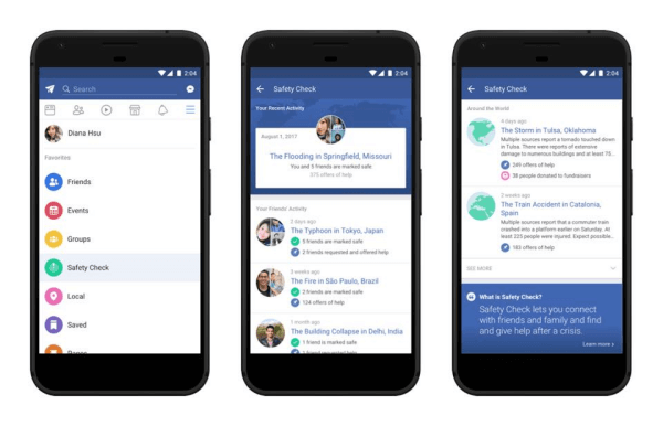 Facebook скоро ще предложи специална проверка за безопасност, където потребителите могат да видят къде е активирана наскоро, да получат необходимата информация и потенциално да могат да помогнат на засегнатите райони.
