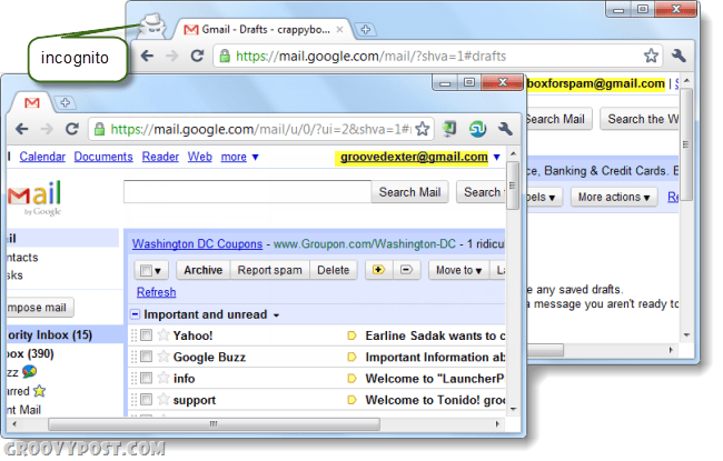 Как да влезете в няколко акаунта на всеки уебсайт, използвайки Incognito на Chrome