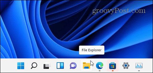 Лента на задачите с икона на File Explorer