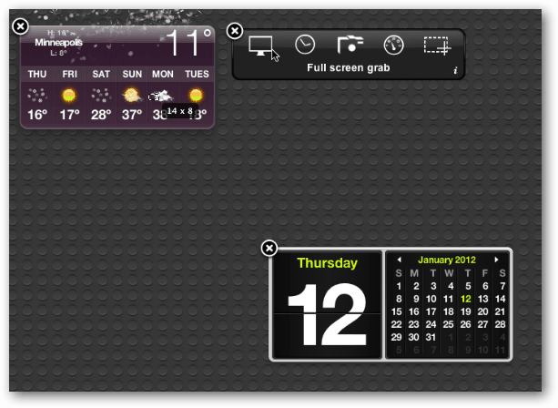 Календар на таблото за управление OS X