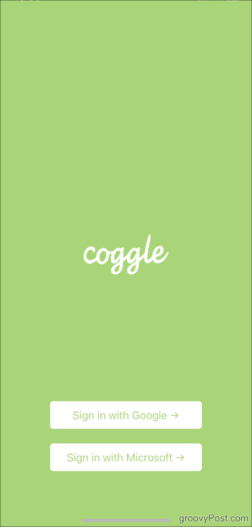 Coggle Основен екран