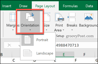 Опции за ориентация на страници в Excel