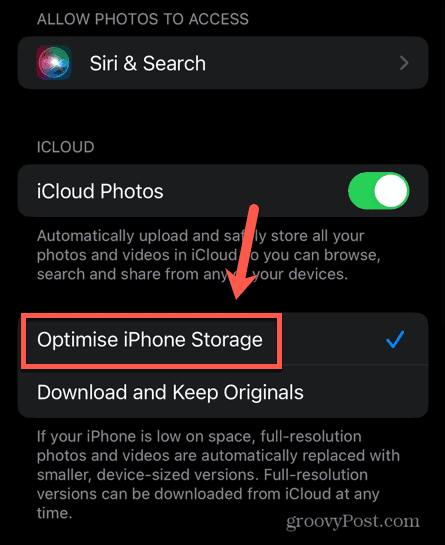 оптимизирайте съхранението на iphone