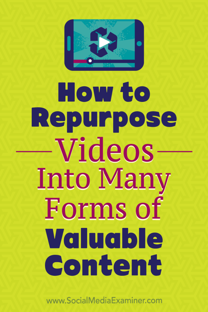 Как да преназначим видеоклиповете в много форми на ценно съдържание: Проверка на социалните медии