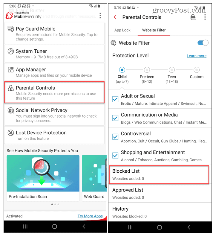 Родителски контрол на Trend Micro