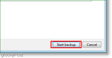 Windows 7: Създайте резервно копие при стартиране на изображението в системата