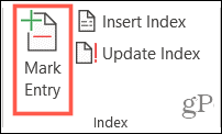 Марк бутон за въвеждане на индекс