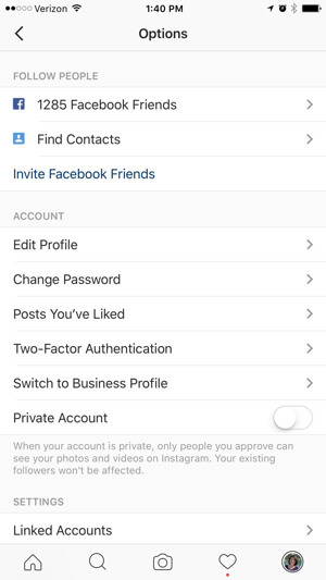 опции за бизнес профили в instagram