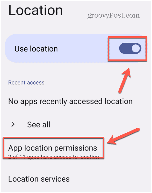 разрешения за местоположение на android