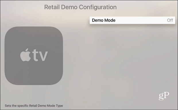 Apple TV Демо режим