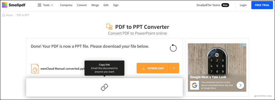 Smallpdf Конвертиран PDF в PowerPoint