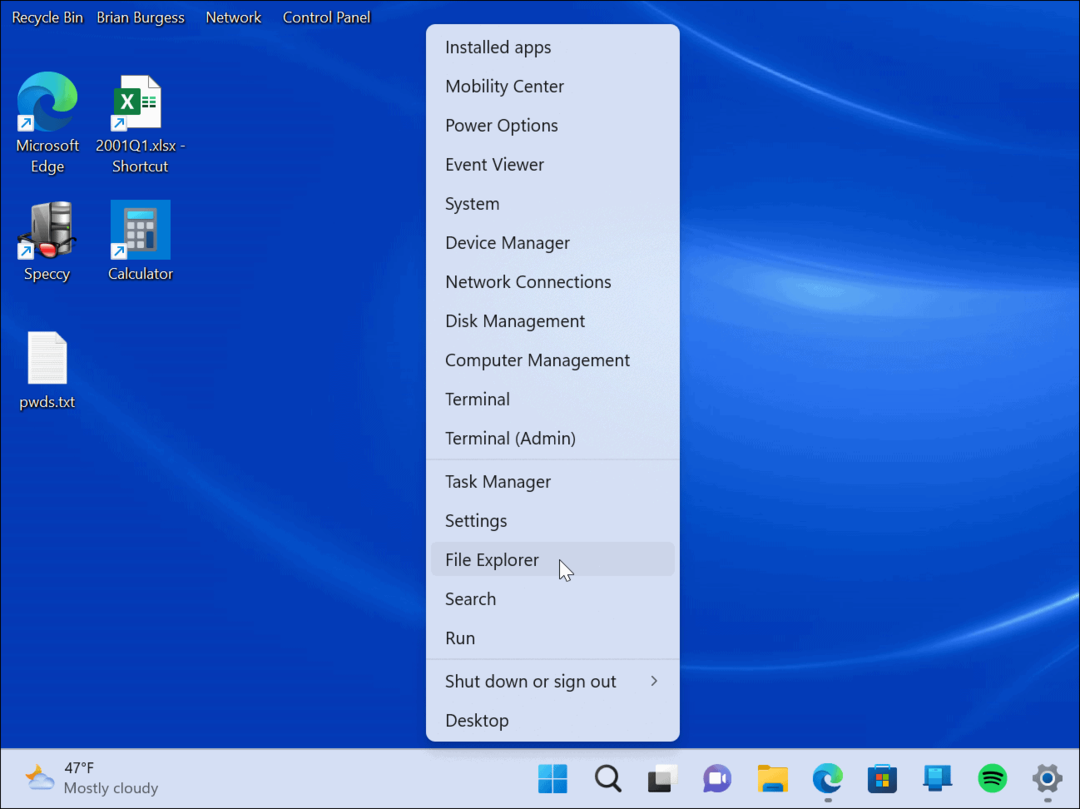 Как да получите достъп до менюто за опитен потребител в Windows 11