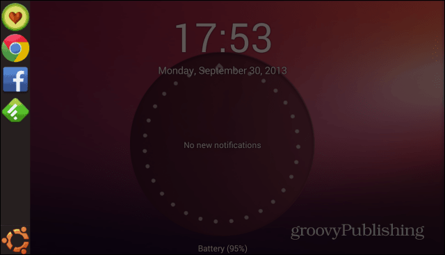 Странична лента на заключващия екран на Ubuntu