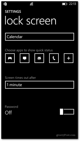 Windows Phone 8 персонализирайте паролата на заключения екран