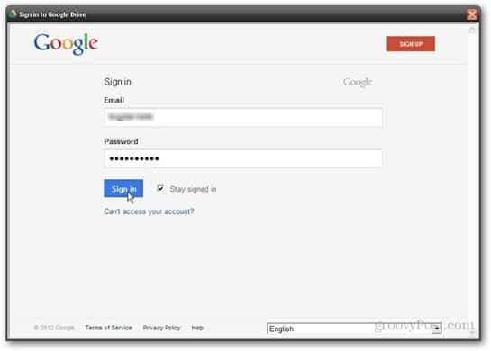 Потребителско име на Google Drive