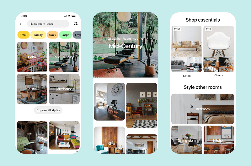 Pinterest представя нови начини за пазаруване от щифтове, на щифтове и в резултатите от търсенето.