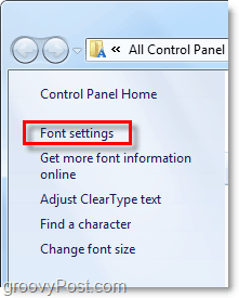 коригирайте настройките на шрифта в Windows 7 