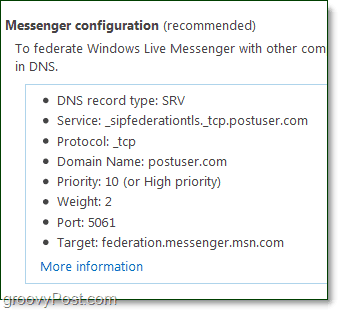 настройте вашия Messenger configure да използва Windows Live Messenger с вашия домейн