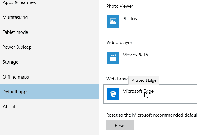 Edge Browser по подразбиране Windows 10