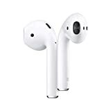 Безжични слушалки Apple AirPods (2-ро поколение) с включен калъф за зареждане Lightning. Над 24 часа живот на батерията, безпроблемна настройка. Bluetooth слушалки за iPhone