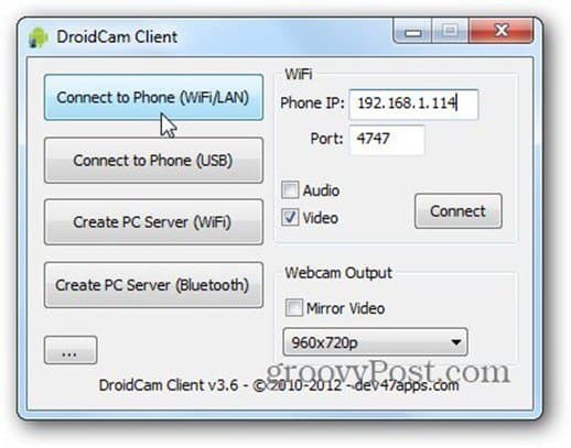 droidcam pc клиент wifi
