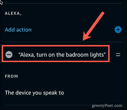 фраза за действие на Alexa