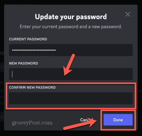 discord потвърди нова парола