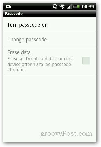 Как да защитите парола Dropbox на Android