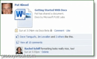docs.com се показва в емисиите на фейсбук новини