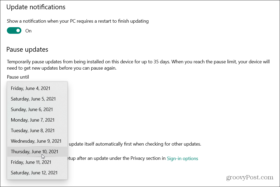 Как да забавим актуализацията на Windows 10 май 2021 г. (Версия 21H1)