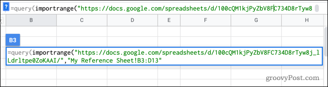 диапазон на importrange в google sheets