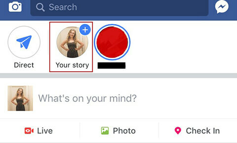 Създаване на първата ви Facebook история.