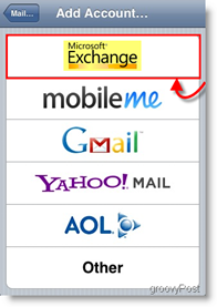 Apple iPhone и iPod Touch Добавяне на Mail Exchange Server ActiveSync