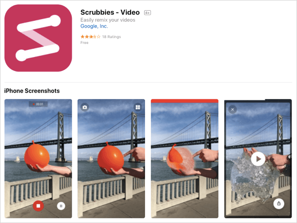 Създавайте циклични видеоклипове с приложението Scrubbies.