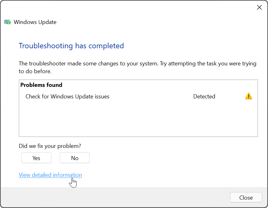 Инструмент за отстраняване на неизправности в Windows Update