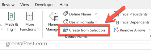 Excel създава от селекция