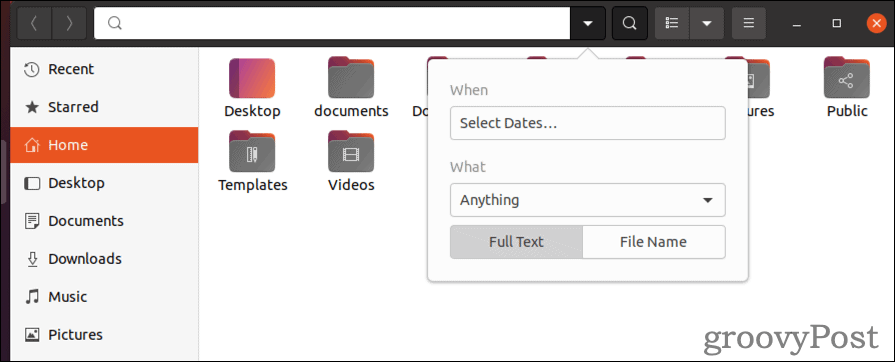 как да търсите файл в Linux с помощта на GUI