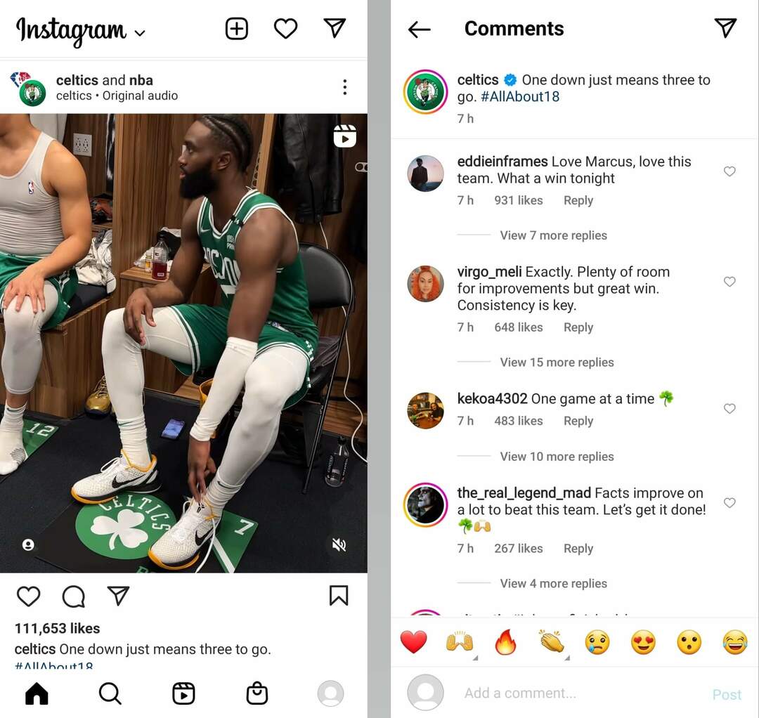 instagram-reel-celtics-разговори-пример